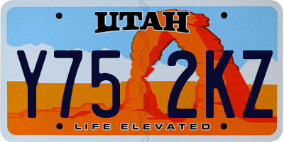 UT license plate Y752KZ