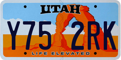 UT license plate Y752RK