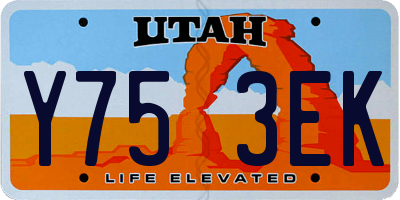 UT license plate Y753EK