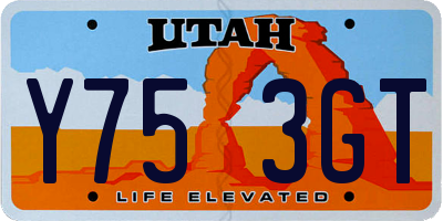 UT license plate Y753GT