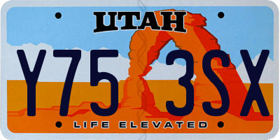UT license plate Y753SX