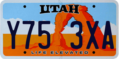 UT license plate Y753XA