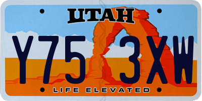 UT license plate Y753XW