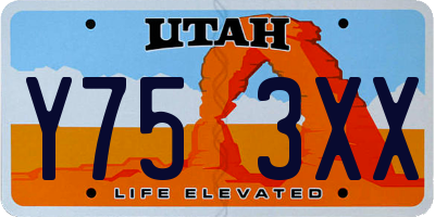 UT license plate Y753XX