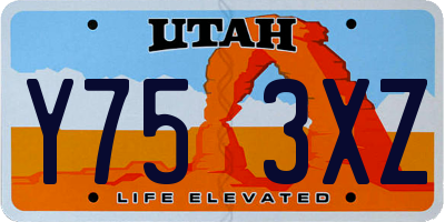 UT license plate Y753XZ