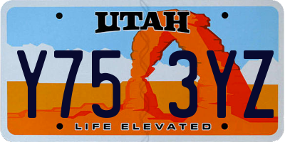 UT license plate Y753YZ