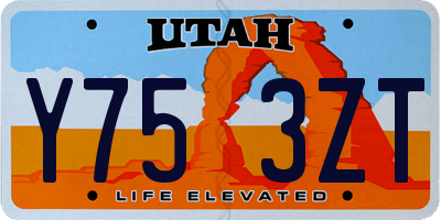 UT license plate Y753ZT
