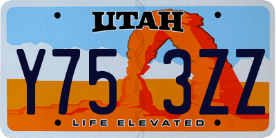 UT license plate Y753ZZ