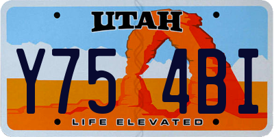 UT license plate Y754BI