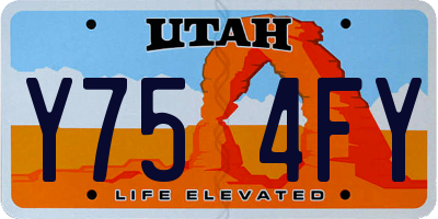 UT license plate Y754FY