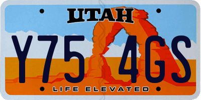 UT license plate Y754GS