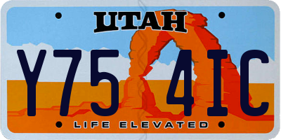 UT license plate Y754IC