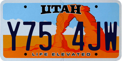 UT license plate Y754JW