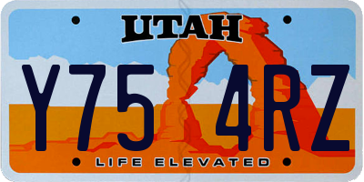 UT license plate Y754RZ
