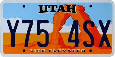 UT license plate Y754SX