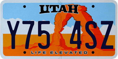 UT license plate Y754SZ