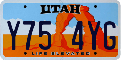 UT license plate Y754YG