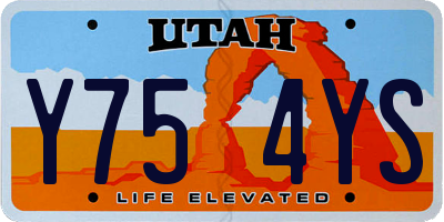 UT license plate Y754YS