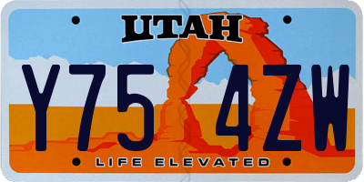 UT license plate Y754ZW