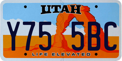 UT license plate Y755BC