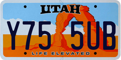 UT license plate Y755UB