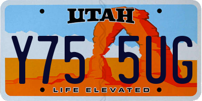 UT license plate Y755UG