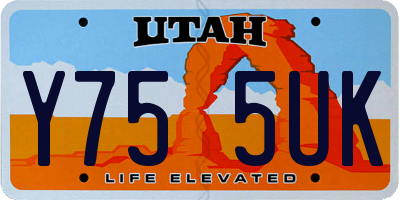 UT license plate Y755UK