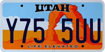 UT license plate Y755UU
