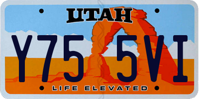 UT license plate Y755VI
