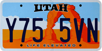 UT license plate Y755VN