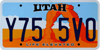 UT license plate Y755VO