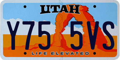 UT license plate Y755VS