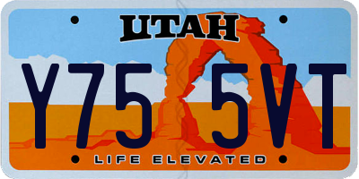 UT license plate Y755VT