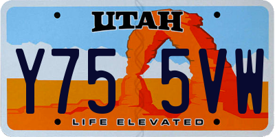 UT license plate Y755VW