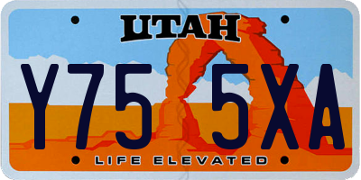 UT license plate Y755XA