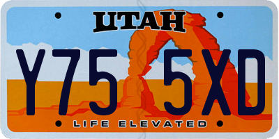 UT license plate Y755XD