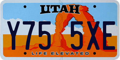 UT license plate Y755XE