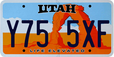 UT license plate Y755XF
