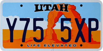 UT license plate Y755XP
