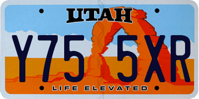 UT license plate Y755XR