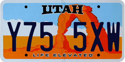 UT license plate Y755XW