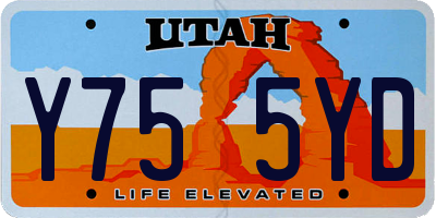 UT license plate Y755YD