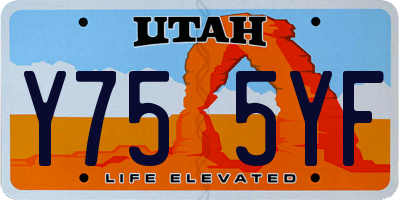 UT license plate Y755YF