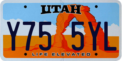 UT license plate Y755YL