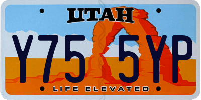 UT license plate Y755YP