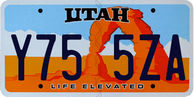 UT license plate Y755ZA