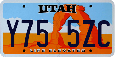 UT license plate Y755ZC