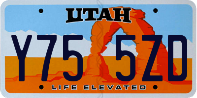 UT license plate Y755ZD