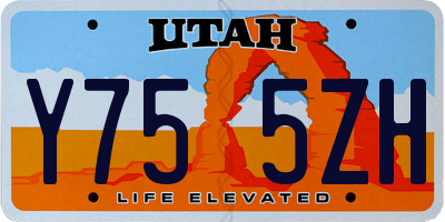 UT license plate Y755ZH