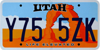 UT license plate Y755ZK